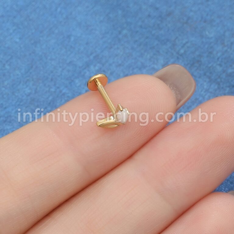 Piercing Labret Titânio 2 Folhas / Opala