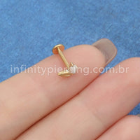 Piercing Labret Titânio 2 Folhas / Opala