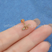 Piercing Labret Titânio Cobra Zircônia