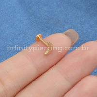 Piercing Labret Titânio Lua Detalhada