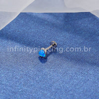 Piercing Labret Titânio Coração Opala