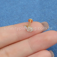 Piercing Labret Titânio Flor Zircônia