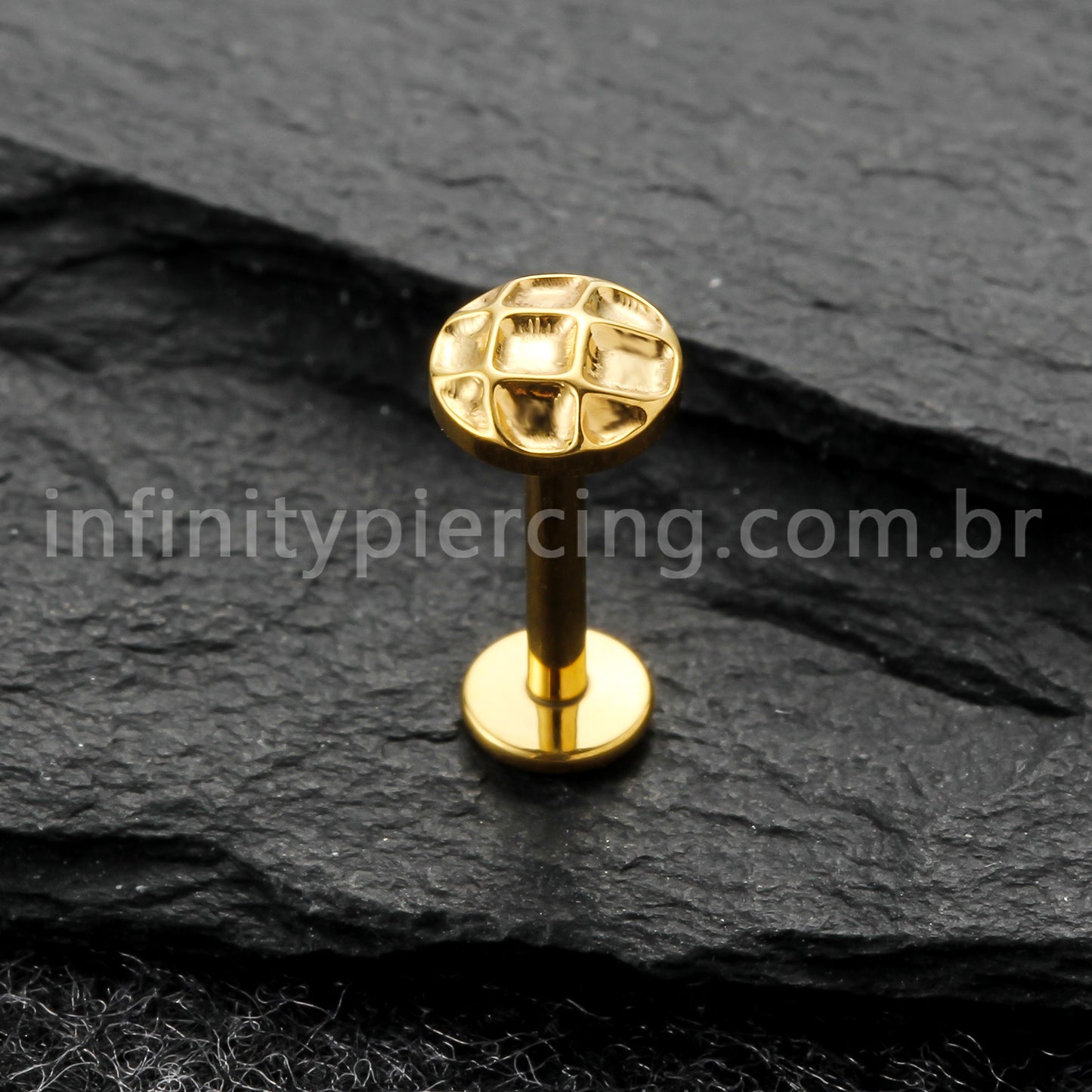 Piercing Labret Titânio Redondo Jogo Da Velha