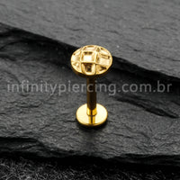 Piercing Labret Titânio Redondo Jogo Da Velha