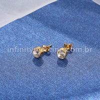 Brinco Aço Cirúrgico Pedra Swarovski