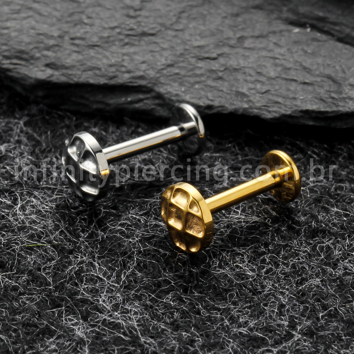 Piercing Labret Titânio Redondo Jogo Da Velha