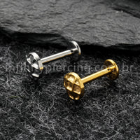 Piercing Labret Titânio Redondo Jogo Da Velha