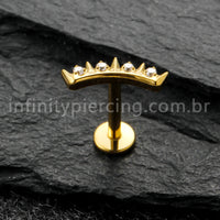 Piercing Labret Titânio Spike Zircônia Cravejada