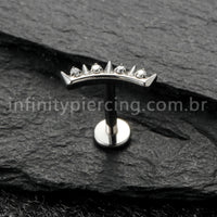Piercing Labret Titânio Spike Zircônia Cravejada