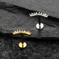 Piercing Labret Titânio Spike Zircônia Cravejada