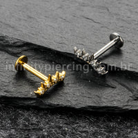 Piercing Labret Titânio Spike Zircônia Cravejada
