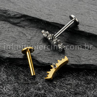 Piercing Labret Titânio Spike Zircônia Cravejada