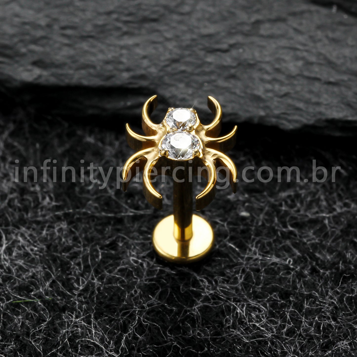 Piercing Labret Titânio Aranha