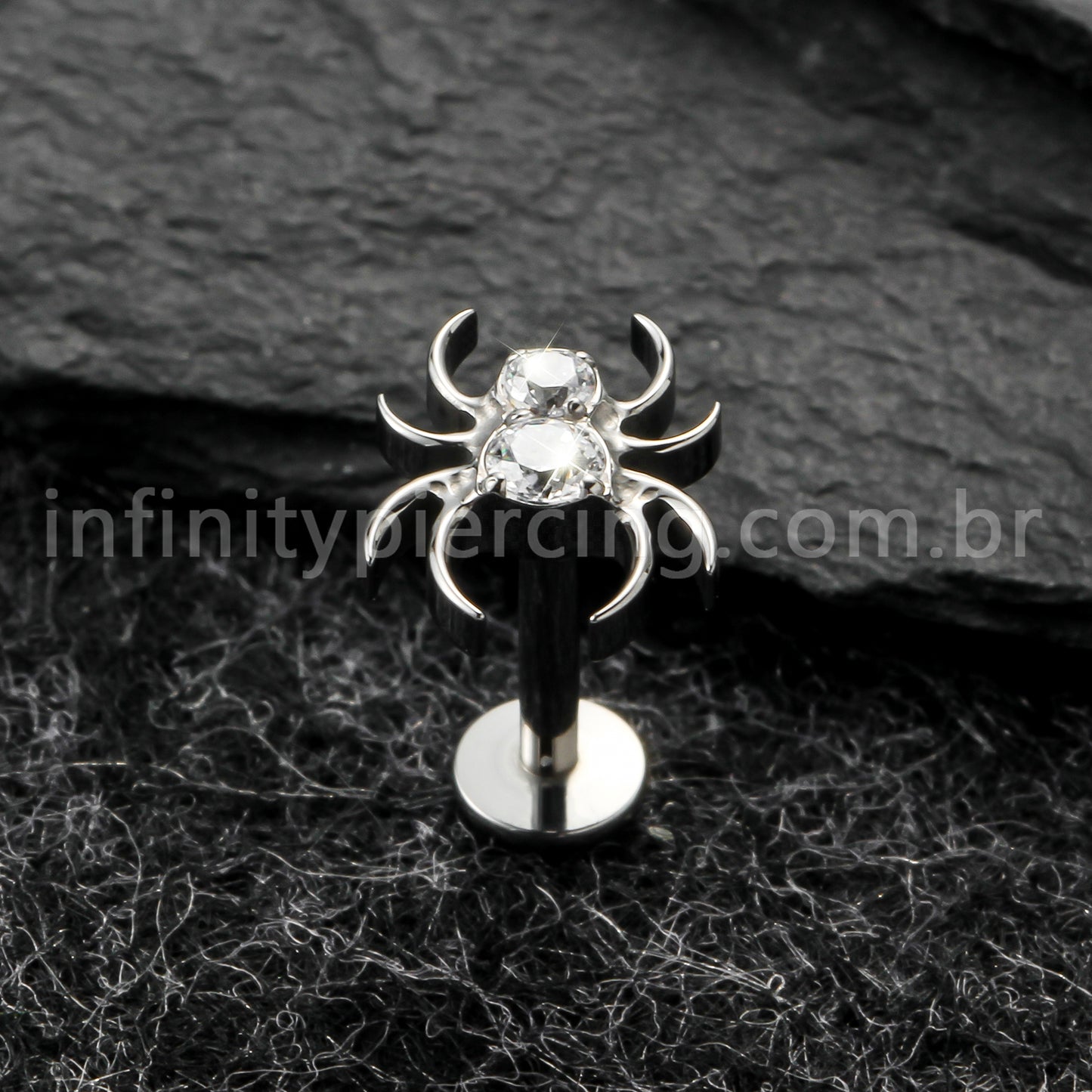 Piercing Labret Titânio Aranha