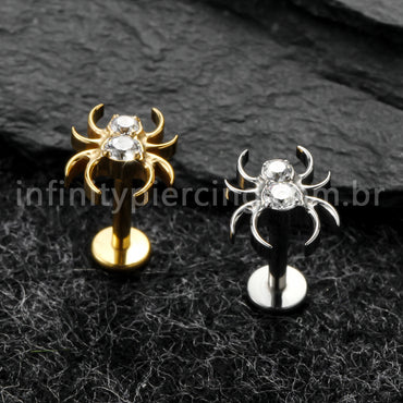 Piercing Labret Titânio Aranha