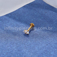 Piercing Labret Aço Cirúrgico Gota Zircônia