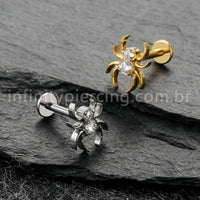 Piercing Labret Titânio Aranha
