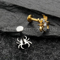 Piercing Labret Titânio Aranha