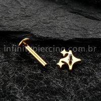 Piercing Labret Titânio Estrelas