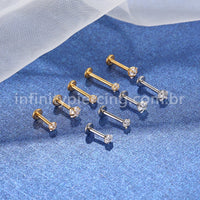 Piercing Labret Aço Cirúrgico Zircônia Estrela