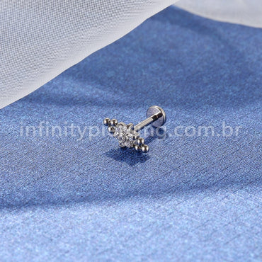 Piercing Labret Titânio Indiano Zircônia