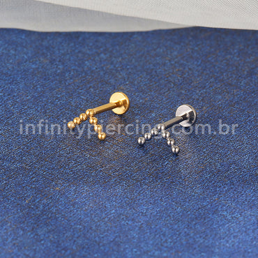 Piercing  Labret Titânio Bolinhas