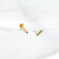 Piercing Labret Aço Cirúrgico Rosca Interna Barra Zircônia
