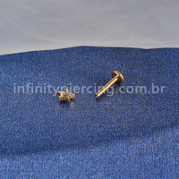 Piercing Labret Aço Cirúrgico Estrela 1 Zircônia