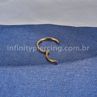 Piercing Argola Aço Cirúrgico Detalhada/Zircônia Cravejada