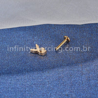 Piercing Labret Aço Cirúrgico Coelhinho Zircônia Cravada
