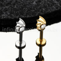 Piercing Labret Titânio Meia Asa