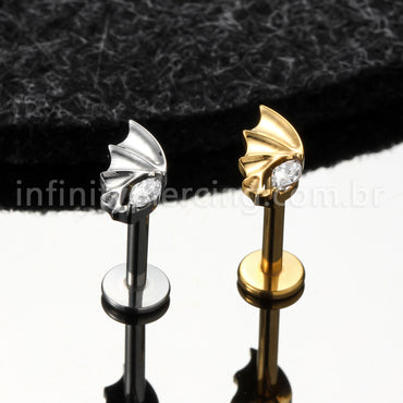 Piercing Labret Titânio Meia Asa