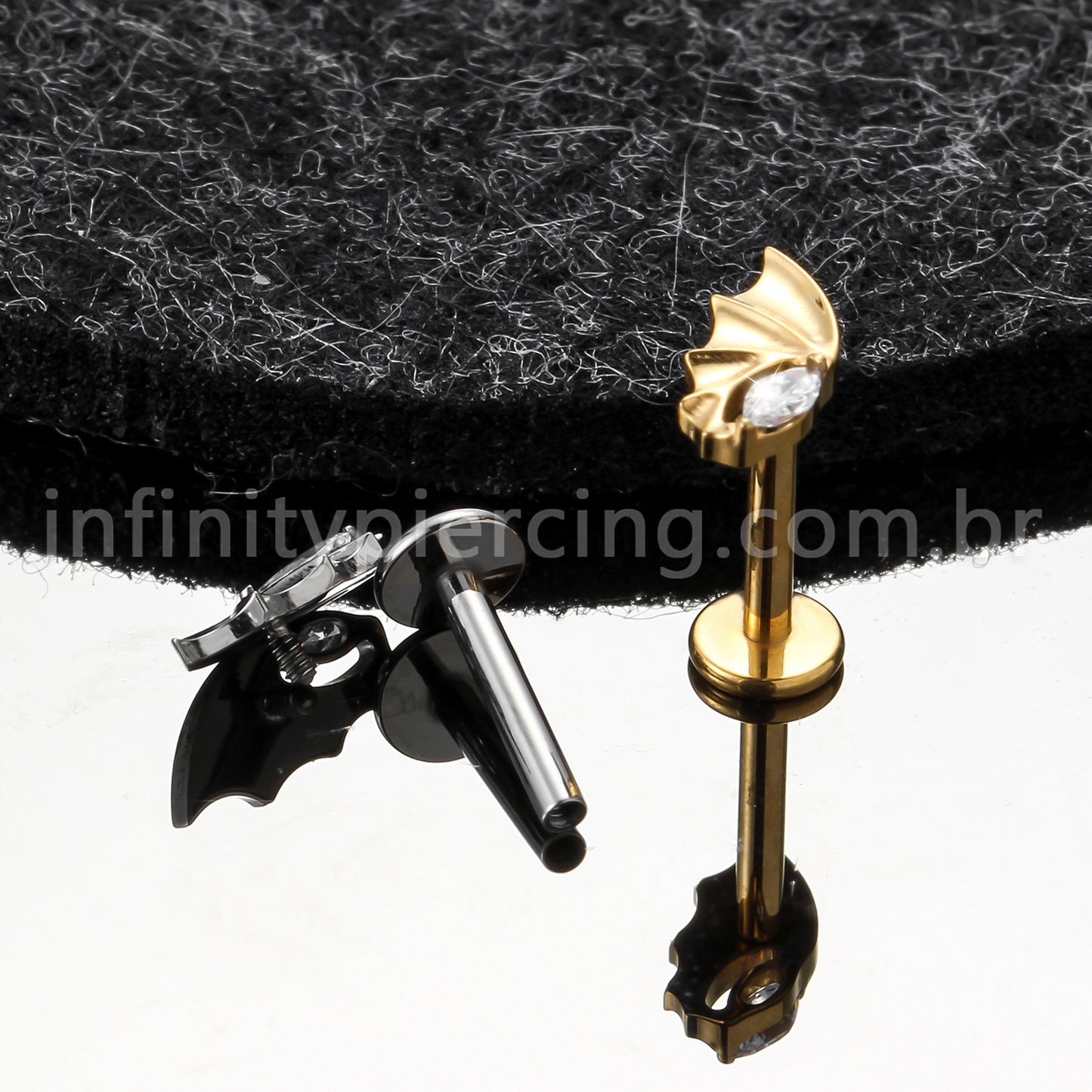 Piercing Labret Titânio Meia Asa