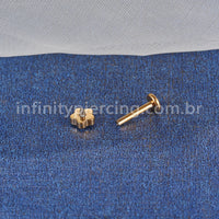 Piercing Labret Aço Cirúrgico Flor 1 Zircônia