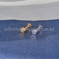 Piercing Labret Aço Cirúrgico Flor 1 Zircônia