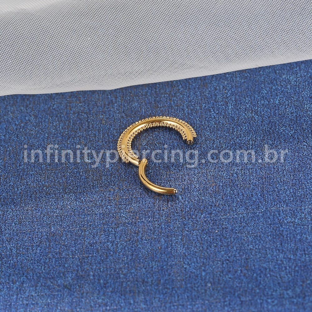 Piercing Argola Aço Cirúrgico Com Detalhes