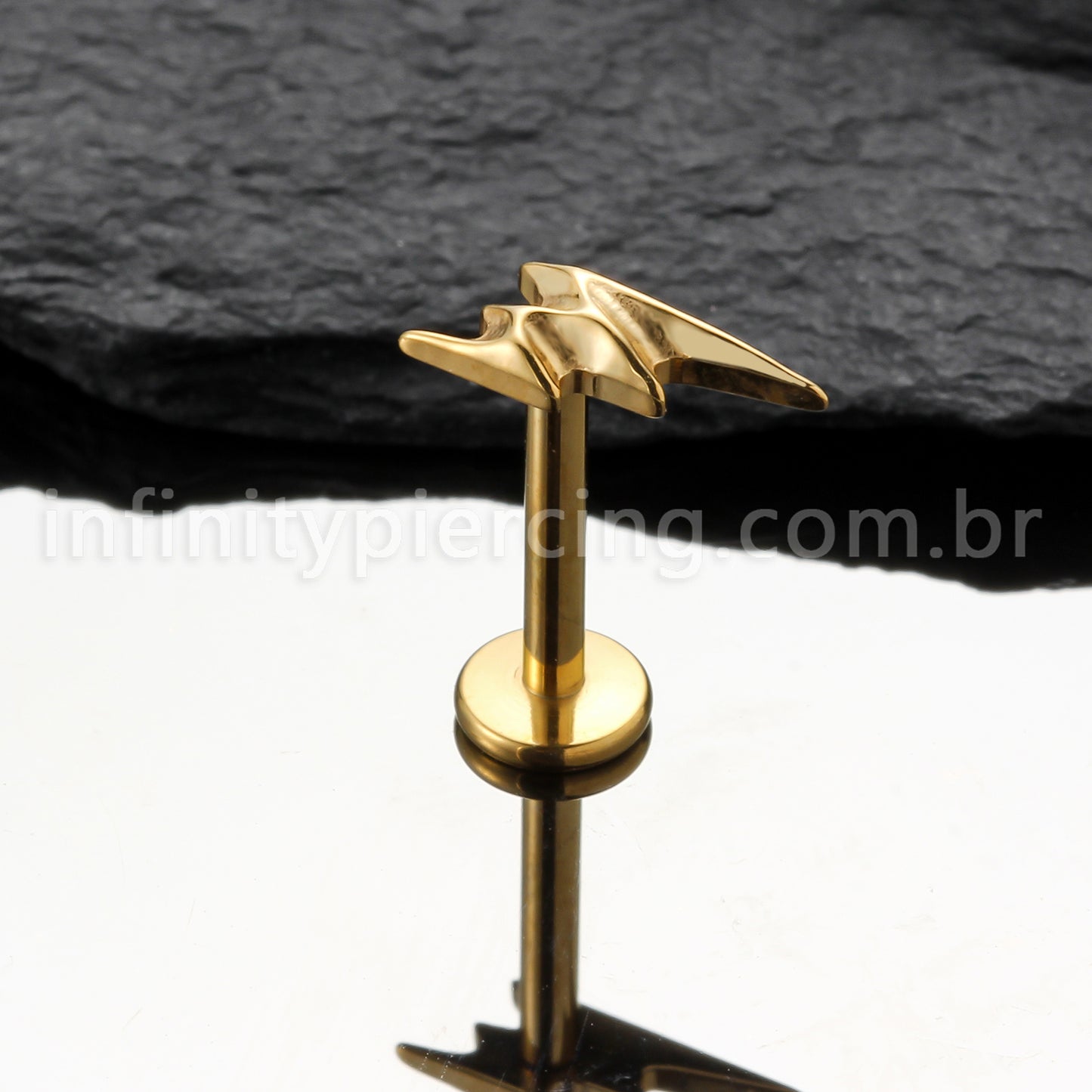 Piercing Labret Titânio Relâmpago