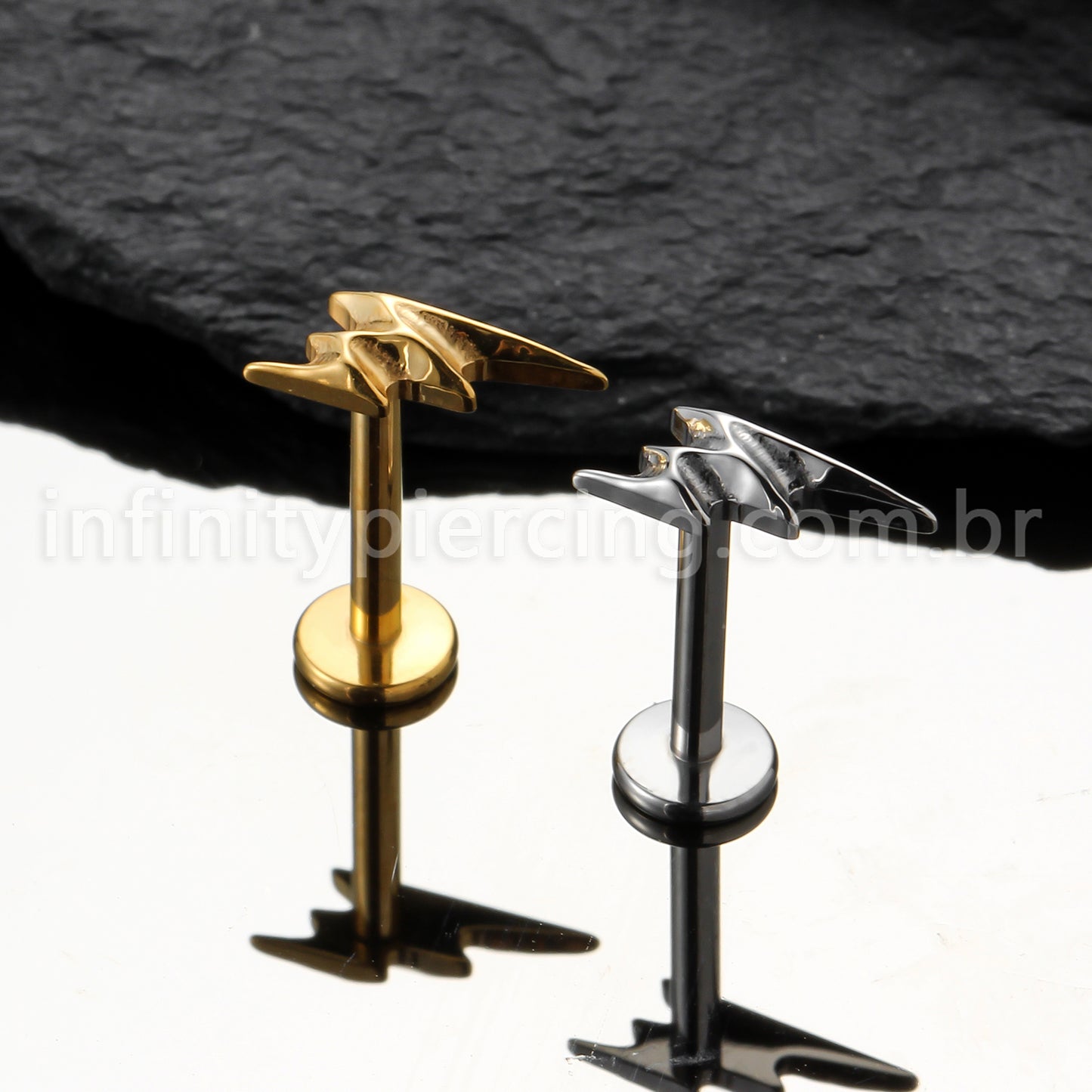 Piercing Labret Titânio Relâmpago