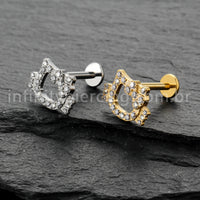 Piercing Labret Titânio Gatinha Com Laço