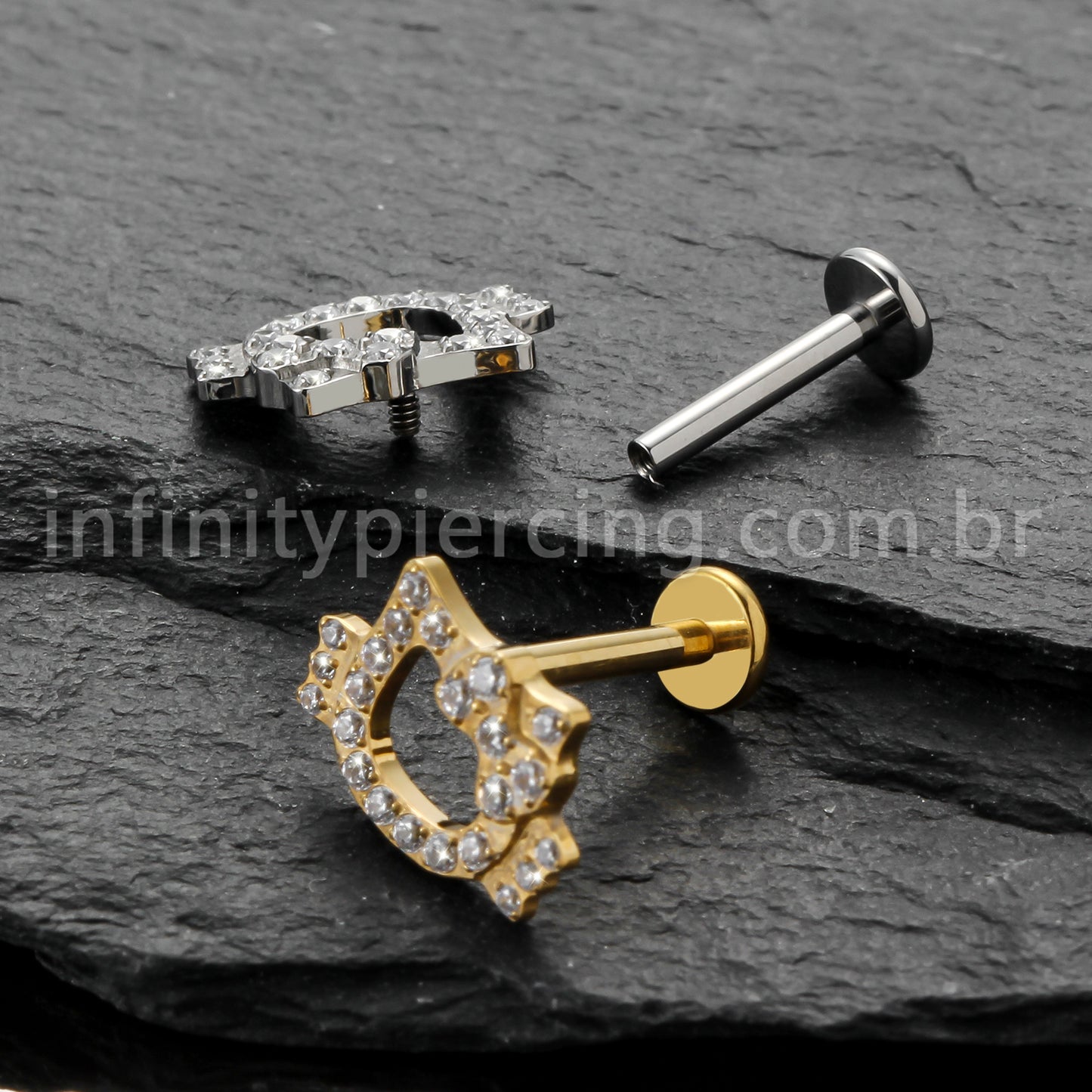 Piercing Labret Titânio Gatinha Com Laço