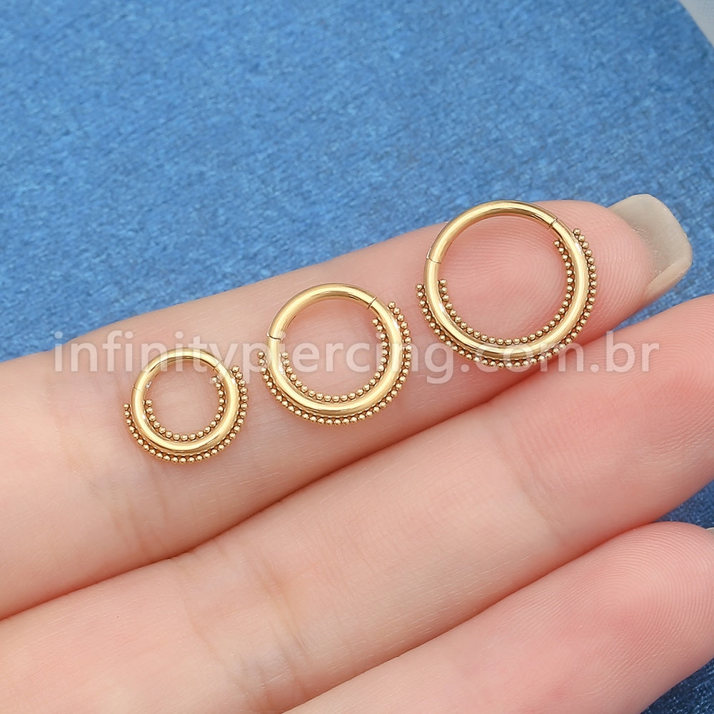 Piercing Argola Aço Cirúrgico Com Detalhes