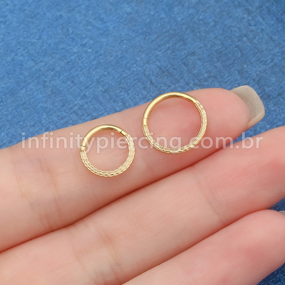 Piercing Argola Aço Cirúrgico Com Detalhes