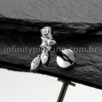 Piercing Labret Titânio Cluster Zircônia Cravejada