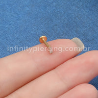 Piercing Labret Aço Cirúrgico Retângulo Zircônia