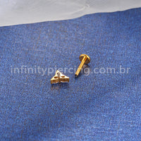 Piercing Labret Titânio Trinity Zircônia Cravejada