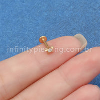 Piercing Labret Aço Cirúrgico Estrela 1 Zircônia