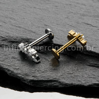 Piercing Labret Titânio Cluster Zircônia Cravejada