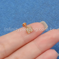 Piercing Labret Ponto De Luz Titânio Zircônia 1,2X6x3 10208