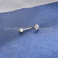 Piercing Titânio Intimo Flor Zircônia Cravejada
