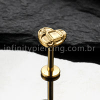 Piercing Labret Titânio Coração Jogo Da Velha